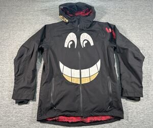 DGK 32 Collection Snowboarding Jacket Mens Large Black Smiley Zip-Up Hooded